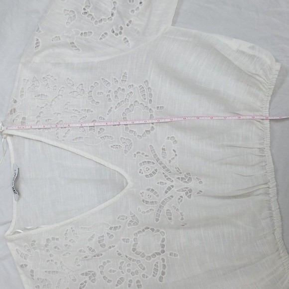 Zara White Lace Detail Blouse - Picture 6 of 9